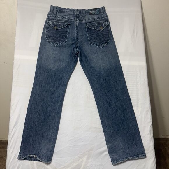 Brooklyn Express Men's Blue Jeans 36 X 34 Distressed Vtg Y2K - Picture 8 of 13